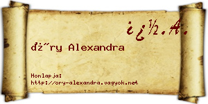 Őry Alexandra névjegykártya